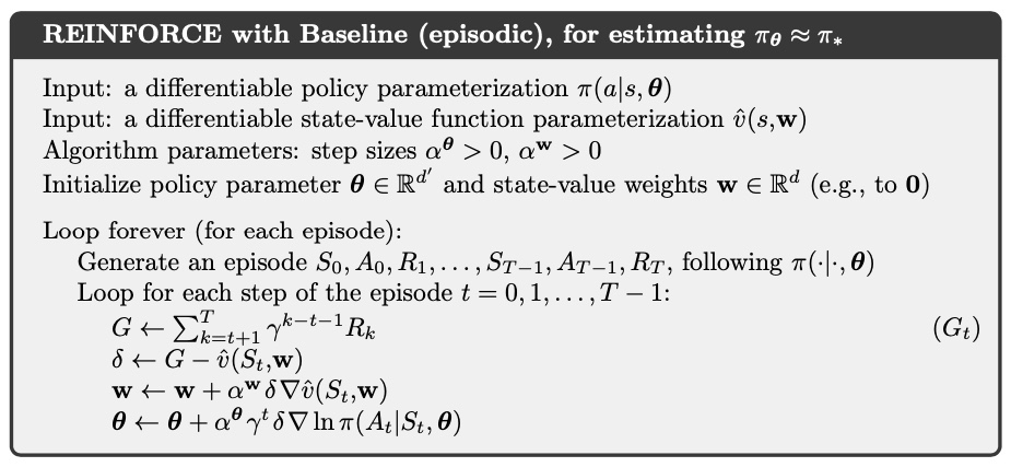 REINFORCE with Baseline